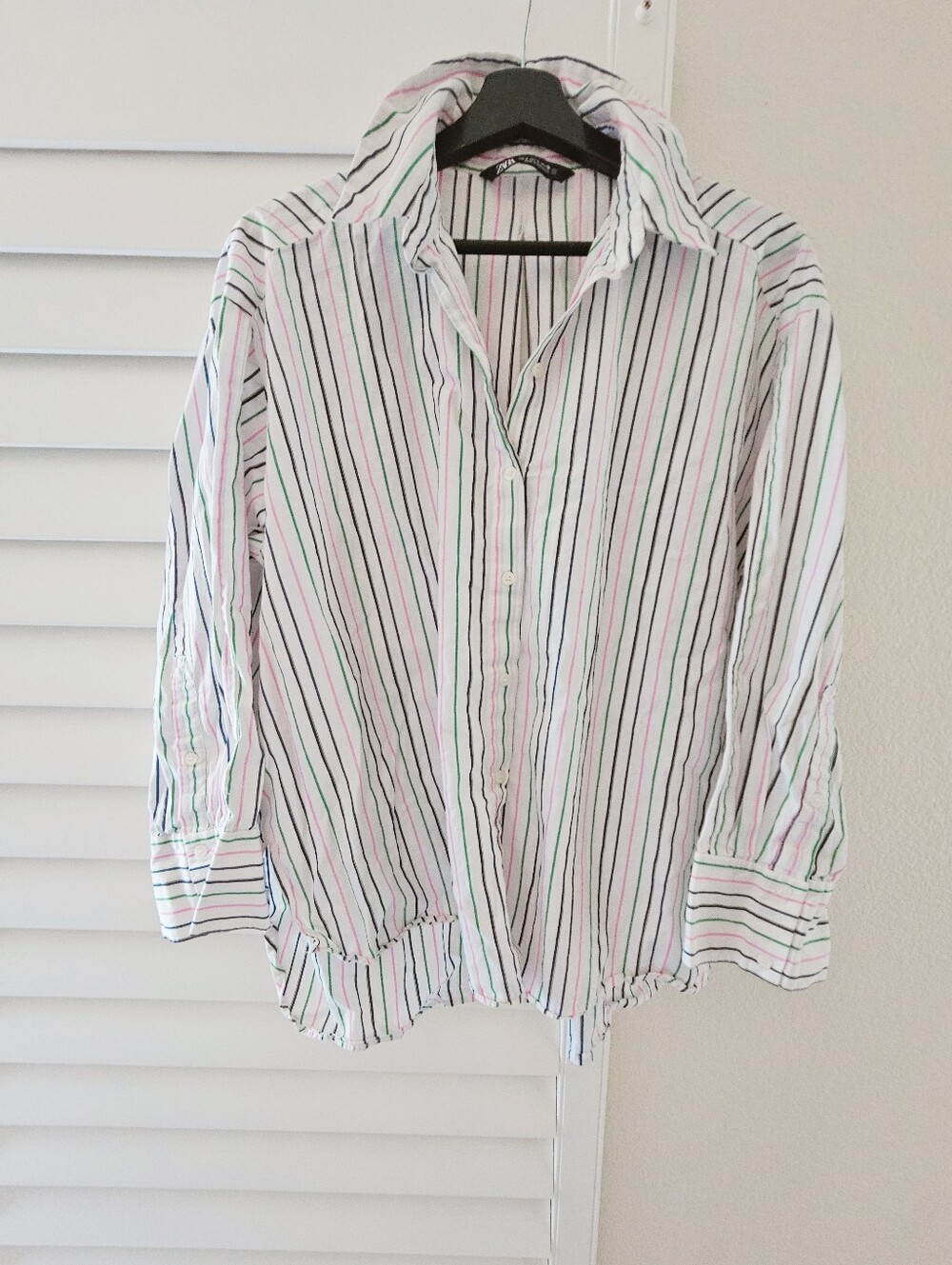 Zara Colorful Striped Poplin Shirt